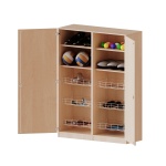 Sportschrank, 5 OH, 6 Ballkörbe, B/H/T 140,6x190x60cm 